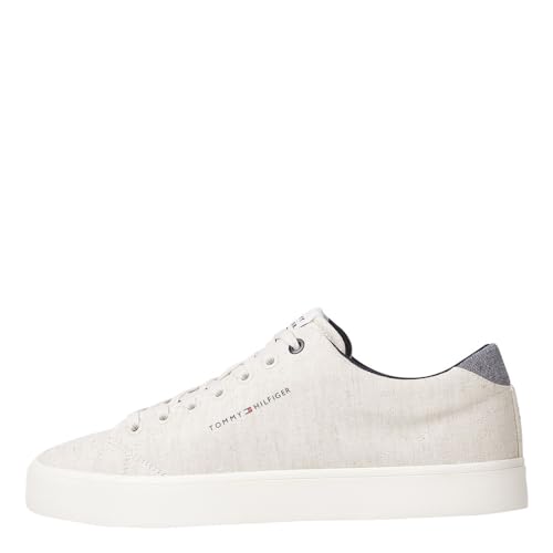 Tommy Hilfiger Herren Vulcanized Sneaker TH Hi Vulc Core Low Chambray Schuhe , Beige (Weathered White), 46 EU von Tommy Hilfiger