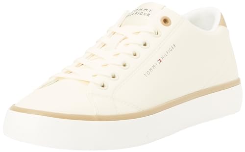 Tommy Hilfiger Herren Sneaker Schuhe, Weiß (Calico), 45 von Tommy Hilfiger