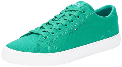 Tommy Hilfiger Herren Vulcanized Sneaker Th Hi Vulc Low Canvas Schuhe, Grün (Olympic Green), 41 von Tommy Hilfiger