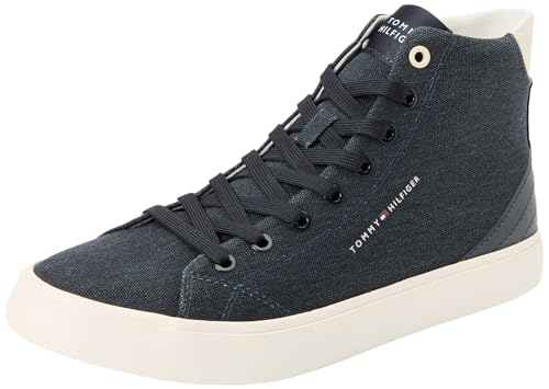 Tommy Hilfiger Herren TH HI Vulc Summer CVS FM0FM05076 Vulkanisierte Sneaker, Blau (Desert Sky), 43 EU von Tommy Hilfiger