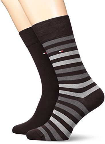 Tommy Hilfiger Herren Socken TH MEN DUO STRIPE SOCK 2P 472001001, 2er Pack, Gr. 43/46, Schwarz (Black 200) von Tommy Hilfiger