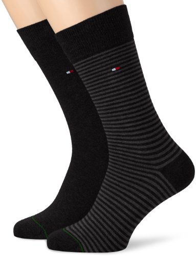 Tommy Hilfiger Herren TH Men SMALL Stripe 2P Socken, Schwarz (Black), 39-42 (2er Pack) von Tommy Hilfiger