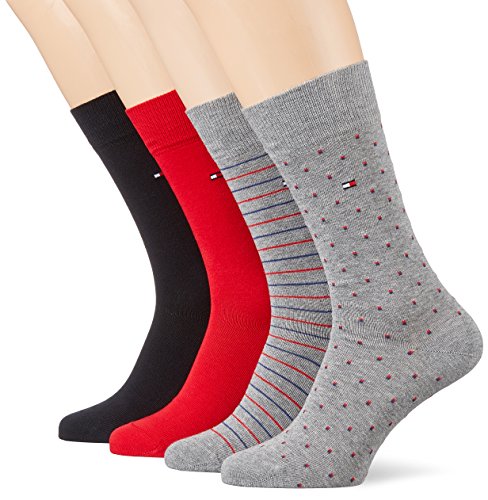 Tommy Hilfiger Herren TH Men SS18 GIFTBOX 4P Socken, Mehrfarbig (Tommy Original 085), 39/42 (4er Pack) von Tommy Hilfiger