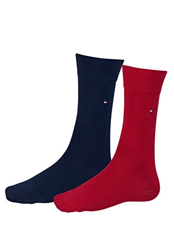 TOMMY HILFIGER Herrensocken Doppelpack rot/dunkelblau Größe 43-46 von Tommy Hilfiger