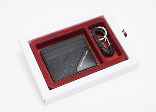 Tommy Hilfiger Th Mini Cc Holder & Key Fob Geschenkpackung, Herren, Schwarz (Black), Os von Tommy Hilfiger