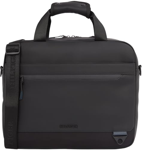 Tommy Hilfiger Herren Laptoptasche Seasonal Abnehmbarer Träger, Schwarz (Black), Einheitsgröße von Tommy Hilfiger