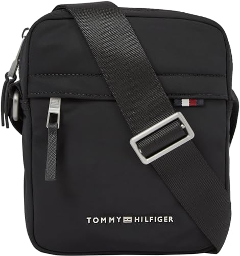 Tommy Hilfiger Herren TH Signature Mini AM0AM12217 Reporter-Tasche, Schwarz (Black) von Tommy Hilfiger