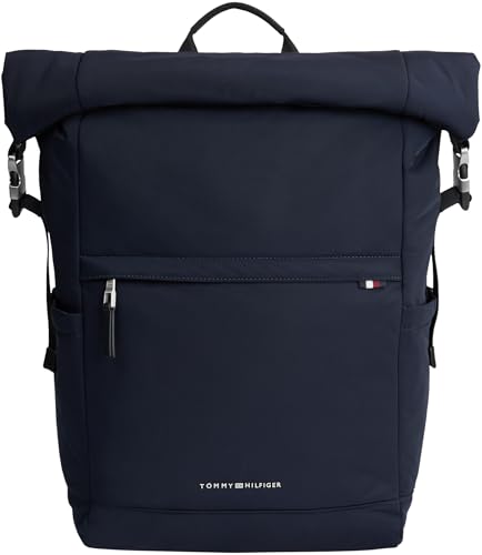 Tommy Hilfiger Herren Rucksack Rolltop Backpack Handgepäck, Blau (Space Blue), Einheitsgröße von Tommy Hilfiger