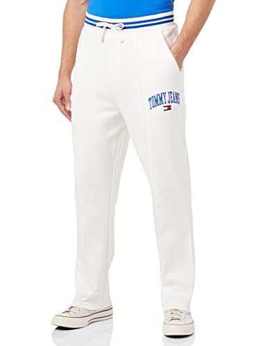 Tommy Jeans Herren TJM BAX Collegiate Sweatpant DM0DM15033 Strickhosen, Weiß, M von Tommy Jeans