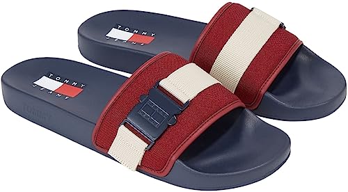 Tommy Jeans Herren TJM Bucke Pool Slide EM0EM01338 Schlappen, Rot, 40 EU von Tommy Jeans