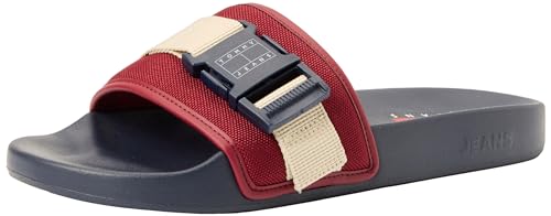 Tommy Jeans Herren Badeschuhe Pool Slide Badelatschen, Rot (Rouge), 43 von Tommy Jeans