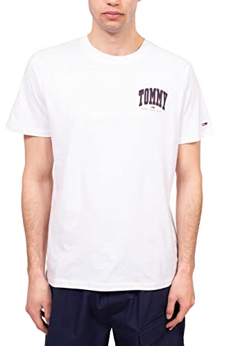 Tommy Hilfiger Herren TJM Chest College Graphic Tshirt T-Shirt, White, M von Tommy Hilfiger