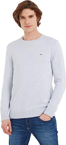 Tommy Jeans Herren Pullover Essential Crew Neck Strickpullover, Silber (Silver Grey Htr), M von Tommy Jeans