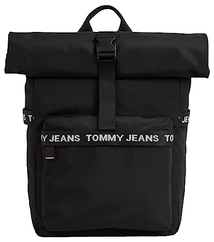 Tommy Jeans Herren Rucksack Essential Rolltop Handgepäck, Schwarz (Black), Onesize von Tommy Jeans