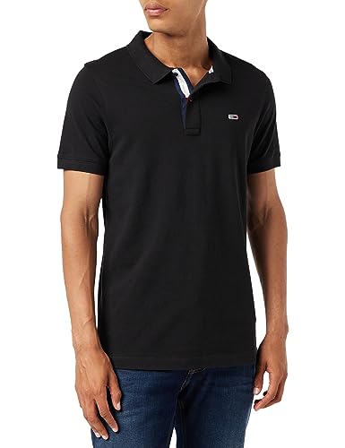 Tommy Jeans Herren Poloshirt Kurzarm TJM Slim Slim Fit, Schwarz (Black), XXL von Tommy Jeans