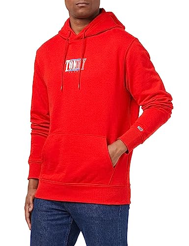 Tommy Jeans Herren TJM REG Essential Graphic DM0DM15006 Hoodies, Rot, S von Tommy Jeans