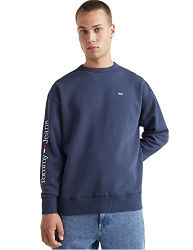 Tommy Jeans Herren TJM Reg Linear Placement Crew DM0DM15012 Sweatshirts, Blau, L von Tommy Jeans