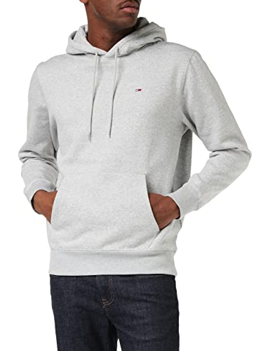 Tommy Jeans Herren Hoodie TJM Regular mit Kapuze, Grau (Light Grey Heather), XL von Tommy Hilfiger