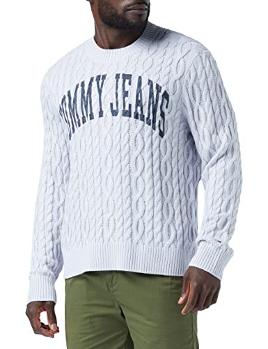 Tommy Jeans Herren TJM Rlxd Collegiate Sweater DM0DM15070 Pullover, Grau, L von Tommy Hilfiger