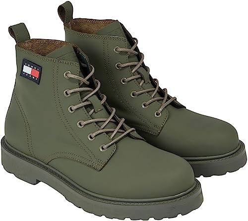 Tommy Jeans Herren Mid Boot Stiefel Lace Up zum Schnüren, Grün (Pewter Green), 40 von Tommy Jeans