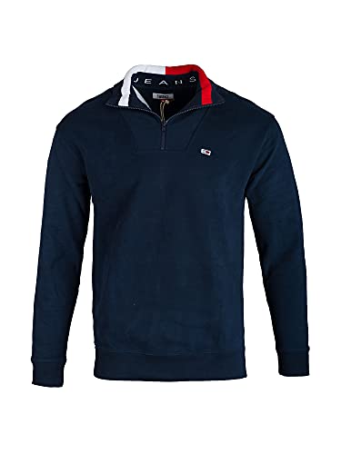 Tommy Hilfiger Herren TJM SOLID Zip Mock Neck Pullover, Blau (Black Iris 002), Small (Herstellergröße:S) von Tommy Hilfiger