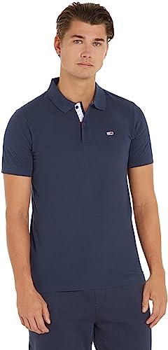 Tommy Jeans Herren Poloshirt Kurzarm TJM Slim Slim Fit, Blau (Twilight Navy), S von Tommy Jeans