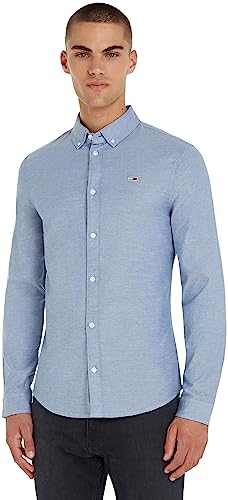 Tommy Jeans Herren Hemd TJM Slim Langarm, Blau (Twilight Navy), XL von Tommy Hilfiger