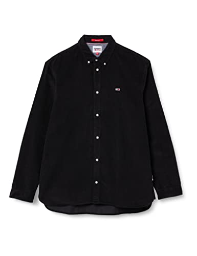 Tommy Jeans Herren TJM SOLID Cord Shirt DM0DM15145 Freizeithemden, Schwarz, XXL von Tommy Jeans