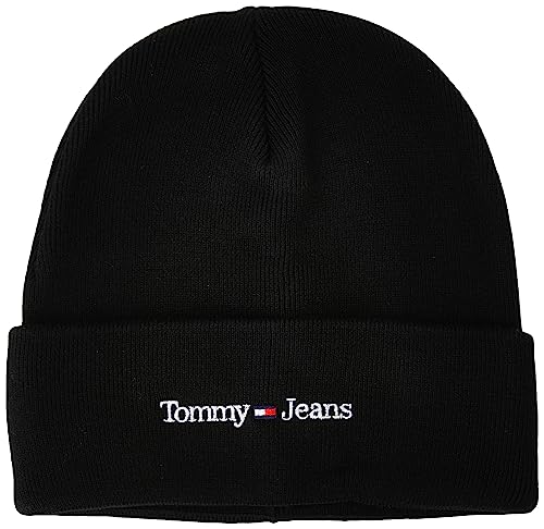 Tommy Jeans Herren TJM Sport Beanie AM0AM11340 Gestrickte Mütze, Schwarz, OS von Tommy Jeans