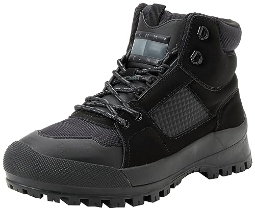 Tommy Jeans Herren Mid Boot Stiefel Urbans zum Schnüren, Schwarz (Black), 43 von Tommy Jeans