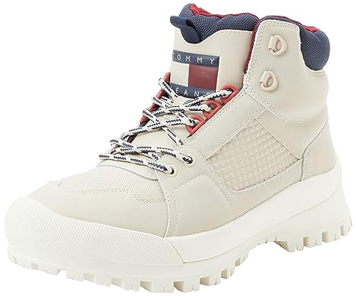 Tommy Jeans Herren Mid Boot Stiefel Urbans zum Schnüren, Elfenbein (Vintage Corporate), 42 von Tommy Jeans