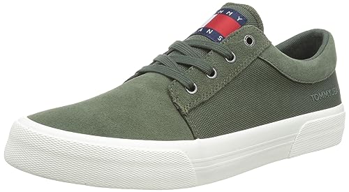 Tommy Jeans Herren Vulcanized Sneaker Skate Derby Schuhe, Grün (Pewter Green), 44 von Tommy Jeans