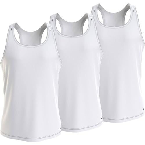 Tommy Hilfiger Herren Tank Tops aus Baumwolle, Weiß (White/White/White), S von Tommy Hilfiger