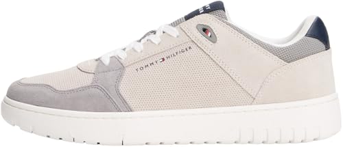 Tommy Hilfiger Herren Basketball Sneaker Suede aus Wildleder, Beige (Grey Whisper), 42 von Tommy Hilfiger