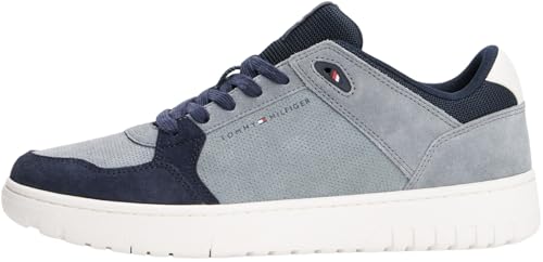 Tommy Hilfiger Herren Basketball Sneaker Suede aus Wildleder, Grau (Overcast Grey), 39 von Tommy Hilfiger