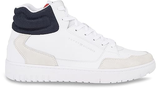 Tommy Hilfiger Herren Cupsole Sneaker Basket Core Midcut Schuhe, Mehrfarbig (Rwb), 42 von Tommy Hilfiger