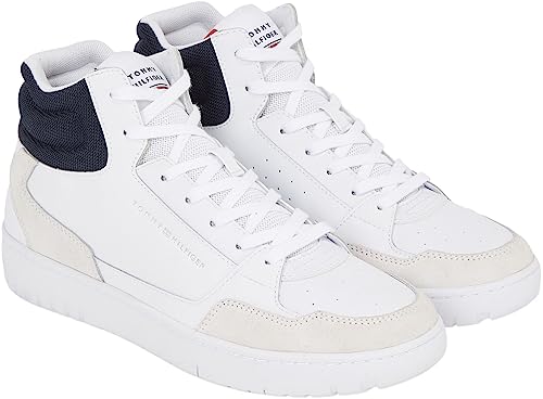 Tommy Hilfiger Herren Cupsole Sneaker Basket Core Midcut Schuhe, Mehrfarbig (Rwb), 44 von Tommy Hilfiger