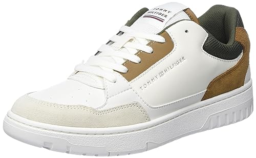 Tommy Hilfiger Herren Cupsole Sneaker Basket Core Schuhe, Beige (Ancient White), 40 von Tommy Hilfiger