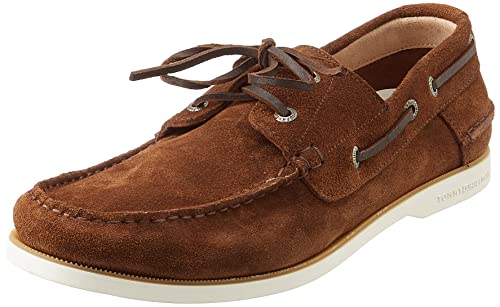 Tommy Hilfiger Herren Boat Schuh TH Boat Shoe Core Suede Wildleder, Braun (Rockefeller Brown), 40 EU von Tommy Hilfiger