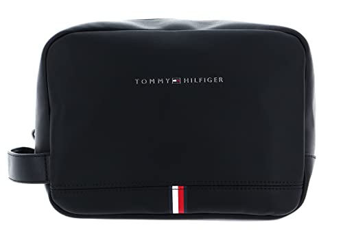 Tommy Hilfiger Herren Kulturbeutel TH Corporate Washbag Pu Kunstleder, Schwarz (Black), Einheitsgröße von Tommy Hilfiger