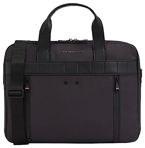Tommy Hilfiger Herren TH Elevated 1985 Computer Bag AM0AM11578 Laptoptasche, Schwarz (Black) von Tommy Hilfiger