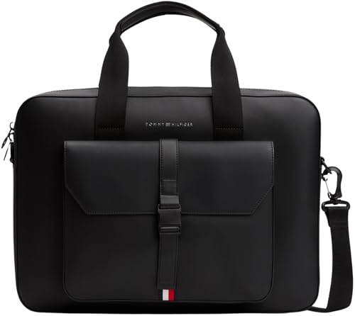 Tommy Hilfiger Herren Laptoptasche Foundation mit Schultergurt, Schwarz (Black), Einheitsgröße von Tommy Hilfiger