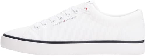 Tommy Hilfiger Herren Vulcanized Sneaker Mesh Low Top, Weiß (White), 44 von Tommy Hilfiger