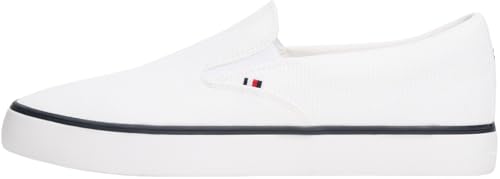Tommy Hilfiger Herren Vulcanized Sneaker Core Slip On, Weiß (White), 45 von Tommy Hilfiger