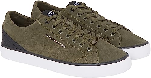 Tommy Hilfiger Herren Vulcanized Sneaker Core Low Suede Schuhe, Grün (Army Green), 40 von Tommy Hilfiger