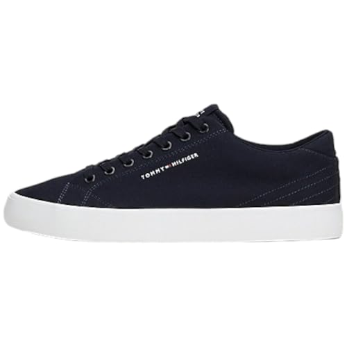 Tommy Hilfiger Herren Vulcanized Sneaker Th Hi Vulc Low Canvas Schuhe, Blau (Desert Sky), 40 von Tommy Hilfiger