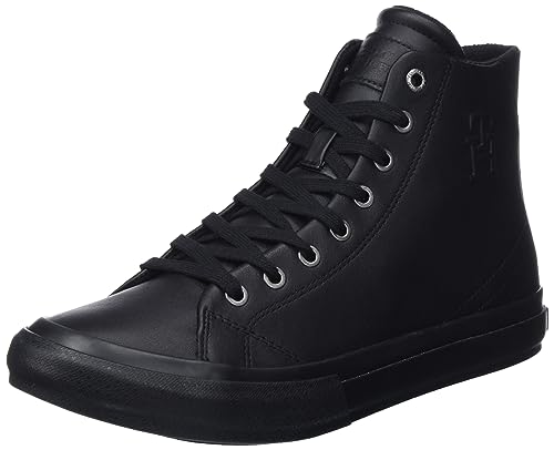 Tommy Hilfiger Herren Vulcanized Sneaker Street Mono Schuhe, Schwarz (Triple Black), 44 von Tommy Hilfiger