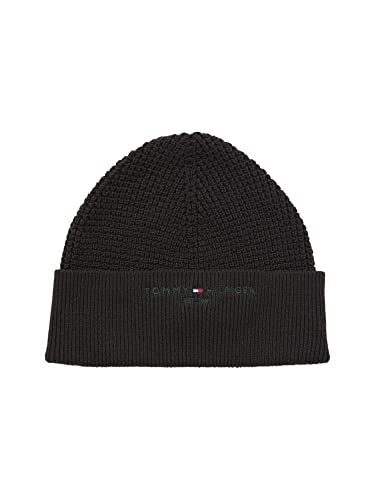 Tommy Hilfiger Herren Th Horizon Beanie AM0AM10348 Gestrickte Mütze, Schwarz (Black), OS von Tommy Hilfiger