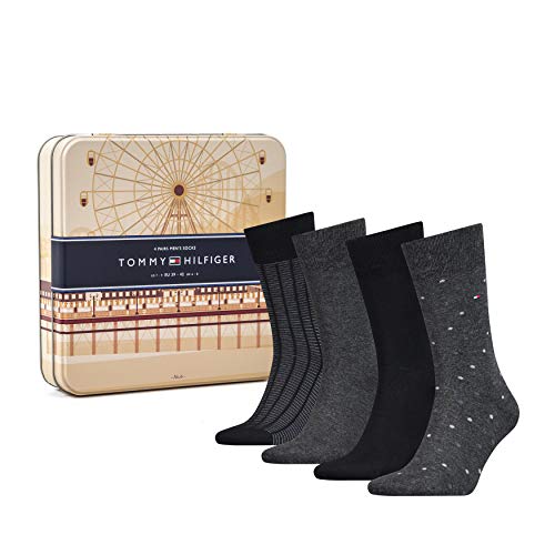 Tommy Hilfiger Herren Th Men Ss19 Giftbox 4p Socken, Schwarz (Black 200), 39/42 (Herstellergröße: 039) (4er Pack) von Tommy Hilfiger