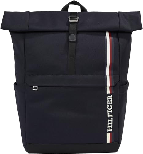 Tommy Hilfiger Herren Rucksack Monotype Rolltop Backpack Handgepäck, Mehrfarbig (Space Blue), Onesize von Tommy Hilfiger